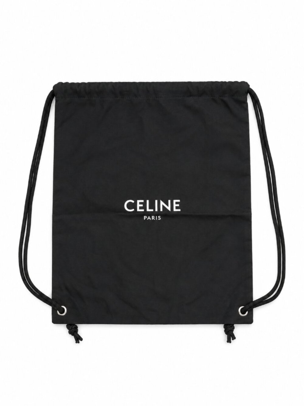 Celine Paris Black Drawstring Dust Bag Storage Pouch 12.5" x 15"